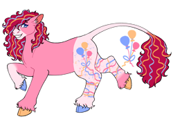 Size: 1280x960 | Tagged: safe, artist:s0ftserve, imported from derpibooru, pinkie pie, earth pony, pony, alternate cutie mark, alternate design, alternate hairstyle, headcanon, headcanon in the description, simple background, solo, transparent background