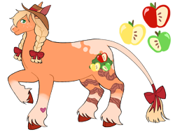 Size: 1280x960 | Tagged: safe, artist:s0ftserve, imported from derpibooru, applejack, earth pony, pony, alternate cutie mark, alternate design, alternate hairstyle, headcanon, headcanon in the description, simple background, solo, transparent background