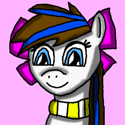 Size: 500x500 | Tagged: safe, artist:cyberothedge, artist:maideshy, imported from derpibooru, oc, oc only, oc:breezy, earth pony, pony, bow, clothes, cute, digital art, fanart, female, looking at you, mare, msbreezy, scarf, smiling, smiling at you, solo, youtuber