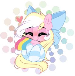 Size: 2859x2896 | Tagged: safe, artist:emberslament, imported from derpibooru, oc, oc only, oc:bay breeze, pegasus, pony, blushing, bow, clothes, cute, eyes closed, flag, hair bow, heart eyes, high res, long mane, mouth hold, ocbetes, pansexual pride flag, pegasus oc, pride, pride flag, simple background, socks, striped socks, transparent background, wingding eyes, wings