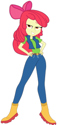 Size: 1900x4120 | Tagged: safe, artist:gmaplay, imported from derpibooru, apple bloom, equestria girls, female, hand on hip, older, older apple bloom, simple background, solo, transparent background