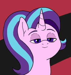 Size: 800x848 | Tagged: safe, artist:slamjam, imported from derpibooru, starlight glimmer, pony, unicorn, bust, female, mare, portrait, smiling, smug, solo, starlight glimmer is best pony