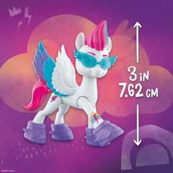 Size: 2000x2000 | Tagged: safe, imported from derpibooru, zipp storm, pegasus, pony, abstract background, female, g5, high res, hoof shoes, mare, official, sunglasses, toy