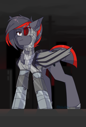 Size: 1849x2731 | Tagged: safe, artist:mediasmile666, imported from derpibooru, oc, oc only, pony, artificial wings, augmented, male, mechanical wing, solo, stallion, standing, wings