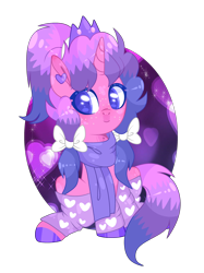 Size: 2400x3210 | Tagged: safe, artist:lilywolfpie, artist:lilywolfpie-yt, imported from derpibooru, oc, oc only, pony, unicorn, clothes, female, high res, mare, scarf, simple background, solo, transparent background