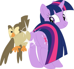 Size: 3562x3317 | Tagged: safe, artist:porygon2z, imported from derpibooru, owlowiscious, twilight sparkle, bird, owl, pony, unicorn, butt, butt to butt, butt touch, duo, duo female, female, high res, male, plot, simple background, transparent background, twibutt, unicorn twilight, vector