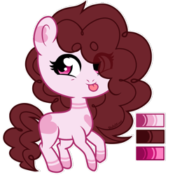 Size: 1448x1448 | Tagged: safe, artist:skyfallfrost, imported from derpibooru, oc, oc only, earth pony, pony, chibi, female, mare, reference, simple background, solo, tongue out, transparent background