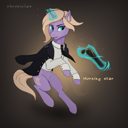 Size: 1500x1500 | Tagged: safe, artist:callsign-echo, imported from derpibooru, oc, oc only, oc:morning star (eaw), oc:morning star (equestria at war), pony, unicorn, equestria at war mod, clothes, female, gun, handgun, magic, military uniform, revolver, shirt, unbuttoned, uniform, weapon