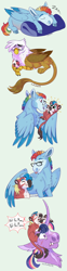 Size: 1500x6053 | Tagged: safe, artist:owlcoholik, imported from derpibooru, gilda, rainbow dash, twilight sparkle, oc, oc:heathcliff, alicorn, griffon, hippogriff, pony, egg, glasses, interspecies offspring, magical lesbian spawn, offspring, parent:gilda, parent:rainbow dash, parents:gildash, pregnant, twilight sparkle (alicorn)