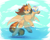 Size: 2500x2012 | Tagged: safe, artist:peachmayflower, imported from derpibooru, oc, oc only, oc:aerion featherquill, pegasus, pony, beach, chest fluff, commission, ear fluff, female, high res, mare, ocean, solo, sports, underhoof, unshorn fetlocks, volleyball, water, ych result