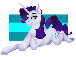 Size: 1280x960 | Tagged: safe, artist:digisketchpad, imported from derpibooru, rarity, pony, unicorn, blue eyes, blue mane, blue tail, eyelashes, female, horn, looking at you, lying down, prone, signature, simple background, smiling, solo, tail, transparent background, watermark