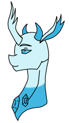 Size: 1855x3305 | Tagged: safe, artist:agdapl, imported from derpibooru, changedling, changeling, bust, changedlingified, curved, horns, medic, simple background, smiling, solo, species swap, team fortress 2, transparent background