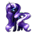 Size: 2449x2449 | Tagged: safe, artist:greenmaneheart, imported from derpibooru, nightmare rarity, pony, unicorn, blue eyes, colored pupils, crown, female, flowing mane, flowing tail, grin, high res, horn, jewelry, long horn, looking at you, purple mane, regalia, simple background, smiling, solo, speedpaint, transparent background