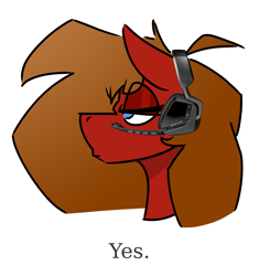 Size: 1104x1175 | Tagged: safe, artist:adilord, imported from derpibooru, oc, oc only, oc:adilord, earth pony, pony, bust, chad yes, headset, headset mic, male, meme, nordic gamer, ponified meme, ponysona, portrait, simple background, solo, stallion, white background, yes