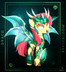 Size: 3745x4096 | Tagged: safe, artist:zidanemina, imported from derpibooru, apple bloom, pony, armor, crossover, female, filly, saint seiya, solo