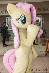 Size: 640x960 | Tagged: safe, artist:pupanicorn, imported from derpibooru, fluttershy, human, clothes, convention, cosplay, costume, fursuit, irl, irl human, photo, ponysuit