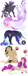 Size: 1200x3200 | Tagged: safe, artist:arexstar, imported from derpibooru, oc, oc only, oc:crystal mourn, oc:lightning trail, oc:morning majesty, oc:ruby shores, oc:treasure trove, draconequus, pegasus, pony, unicorn, interspecies offspring, offspring, parent:captain hoofbeard, parent:daring do, parent:discord, parent:doctor caballeron, parent:rarity, parent:rolling thunder, parent:thunderlane, parent:tree of harmony, parents:daballeron, parents:double thunder, parents:hopebra, parents:treecord, simple background, white background