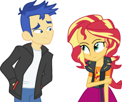 Size: 1092x913 | Tagged: safe, artist:harmonyguard, imported from derpibooru, flash sentry, sunset shimmer, equestria girls, female, flashimmer, male, shipping, straight