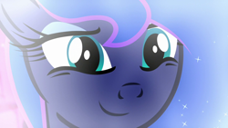 Size: 1280x720 | Tagged: safe, imported from derpibooru, screencap, princess luna, alicorn, pony, do princesses dream of magic sheep, season 5, close-up, cute, female, lunabetes, mare, night, smiling, solo, sweet dreams fuel