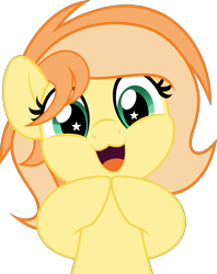 Size: 3952x5000 | Tagged: safe, artist:jhayarr23, imported from derpibooru, oc, oc only, oc:fruitlines, earth pony, pony, cute, daaaaaaaaaaaw, goody greeting meme, looking at you, smiling, smiling at you, solo