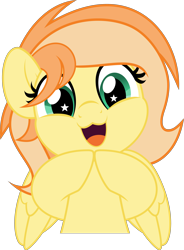 Size: 3687x5000 | Tagged: safe, artist:jhayarr23, imported from derpibooru, oc, oc only, oc:fruitlines, pegasus, pony, cute, daaaaaaaaaaaw, goody greeting meme, looking at you, smiling, smiling at you, solo