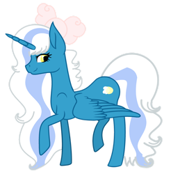 Size: 1280x1300 | Tagged: safe, artist:lavenderdreamyt, imported from derpibooru, oc, oc:fleurbelle, alicorn, alicorn oc, bow, female, hair bow, horn, mare, simple background, smiling, transparent background, wings, yellow eyes