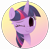 Size: 3200x3200 | Tagged: safe, artist:fladdrarblyg, imported from derpibooru, twilight sparkle, alicorn, pony, high res, one eye closed, orange background, simple background, solo, transparent background, twilight sparkle (alicorn), wink