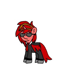 Size: 568x653 | Tagged: safe, artist:deratomherbst, imported from derpibooru, oc, oc:red buck, changeling, hybrid, pony, clothes, tuxedo