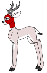 Size: 2595x3968 | Tagged: safe, alternate version, artist:agdapl, imported from derpibooru, deer, antlers, colored, crossover, deerified, high res, male, mask, simple background, solo, species swap, team fortress 2, transparent background