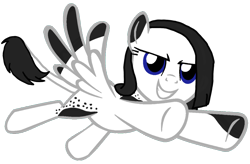 Size: 1280x840 | Tagged: safe, artist:agdapl, imported from derpibooru, oc, oc only, pegasus, pony, base used, eyelashes, female, flying, grin, mare, pegasus oc, simple background, smiling, solo, transparent background, underhoof, wings