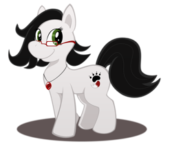 Size: 1244x1043 | Tagged: safe, artist:scittykitty, imported from derpibooru, oc, oc only, earth pony, pony, earth pony oc, female, glasses, jewelry, mare, necklace, paw prints, simple background, smiling, solo, transparent background