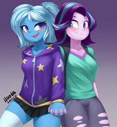 Size: 5000x5417 | Tagged: safe, artist:iloota, imported from twibooru, starlight glimmer, trixie, equestria girls, image, png