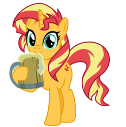 Size: 936x943 | Tagged: safe, artist:emeraldblast63, edit, editor:hotkinkajou, sunset shimmer, /mlp/, bread, cider, food, mug, toast, unofficial edits thread