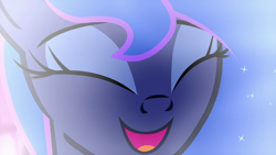 Size: 1280x720 | Tagged: safe, imported from derpibooru, screencap, princess luna, alicorn, pony, do princesses dream of magic sheep, season 5, close-up, cute, eyes closed, female, lunabetes, mare, night, open mouth, smiling, solo