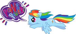 Size: 4000x1789 | Tagged: safe, imported from derpibooru, rainbow dash, pegasus, pony, .svg available, backwards cutie mark, female, flying, hasbro, layering error, mare, official, pony power, simple background, solo, speech bubble, sticker, stock vector, svg, transparent background, vector