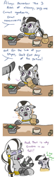 Size: 745x2393 | Tagged: safe, artist:jargon scott, imported from derpibooru, oc, oc:matriarch zeg'us, oc:zeta, zebra, comic, dialogue, drinking, female, filly, grandmother and grandchild, implied growth, male, mare, mortar and pestle, potion, simple background, stallion, white background, younger, zebra oc