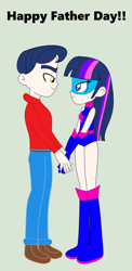 Size: 1012x2072 | Tagged: safe, artist:detailedatream1991, imported from derpibooru, night light, twilight sparkle, human, equestria girls, father and child, father and daughter, father's day, female, humanized, magic gaia, male