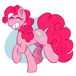 Size: 1024x1024 | Tagged: safe, artist:yourrdazzle, imported from derpibooru, pinkie pie, earth pony, pony, eyes closed, grin, ponk, raised hoof, simple background, smiling, solo, transparent background