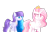 Size: 1280x812 | Tagged: safe, artist:lilywolfpie, artist:lilywolfpie-yt, imported from derpibooru, oc, oc only, oc:moonlight aura, oc:sunshine peach, pegasus, unicorn, female, magical lesbian spawn, mare, offspring, parent:rainbow dash, parent:twilight sparkle, parents:twidash, simple background, transparent background