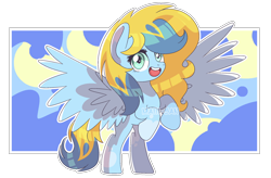 Size: 2452x1608 | Tagged: dead source, safe, artist:cherritoppu, artist:maiii-san, imported from derpibooru, oc, oc only, pegasus, pony, :d, pegasus oc, rearing, simple background, solo, spread wings, transparent background, wings