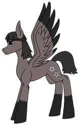 Size: 1959x3071 | Tagged: safe, artist:agdapl, imported from derpibooru, pegasus, pony, coat markings, crossover, engineer, female, mare, ponified, rule 63, simple background, socks (coat markings), solo, species swap, team fortress 2, transparent background, wings