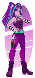 Size: 1766x3959 | Tagged: safe, artist:light262, imported from derpibooru, aria blaze, equestria girls, boots, clothes, female, hand on hip, high heel boots, high res, lidded eyes, pants, shoes, solo