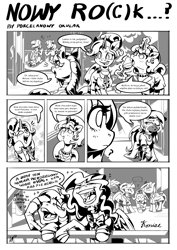 Size: 2893x4092 | Tagged: safe, artist:porcelanowyokular, imported from derpibooru, oc, pegasus, pony, unicorn, zebra, comic, laughing, polish, translation request, vulgar