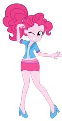 Size: 1660x3205 | Tagged: safe, alternate version, artist:gmaplay, imported from derpibooru, pinkie pie, equestria girls, ponytail, simple background, solo, transparent background