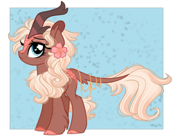 Size: 3280x2602 | Tagged: safe, artist:emberslament, imported from derpibooru, oc, oc only, kirin, female, flower, flower in hair, freckles, heart eyes, high res, kirin oc, looking at you, smiling, smiling at you, solo, wingding eyes