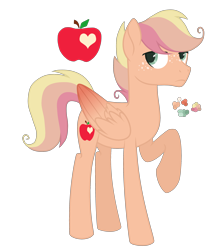 Size: 2600x2900 | Tagged: safe, artist:magicuniclaws, imported from derpibooru, oc, oc only, pegasus, pony, high res, magical lesbian spawn, male, offspring, parent:applejack, parent:princess cadance, parents:appledance, raised hoof, solo, stallion
