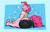 Size: 1662x1078 | Tagged: safe, artist:silverscarf, imported from derpibooru, pinkie pie, oc, oc only, anthro, earth pony, plantigrade anthro, pony, ass, balloonbutt, bucktooth, butt, clothes, compression shorts, faceful of ass, facesitting, feet, flip-flops, giant anthro, happy, macro, macro/micro, micro, midriff, non-mlp oc, sandals, shorts, sitting, sitting on, sitting on person, solo, tanktop, toes