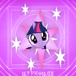 Size: 2400x2400 | Tagged: safe, artist:wooshy, imported from derpibooru, twilight sparkle, unicorn, abstract background, bust, cutie mark, earth wind & fire, high res, portrait, unicorn twilight