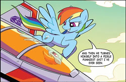 Size: 517x335 | Tagged: safe, artist:priscilla tramontano, edit, editor:torpy, idw, imported from derpibooru, rainbow dash, pegasus, pony, robot, spoiler:comic, spoiler:the magic of cybertron02, decepticon, meme, pickle rick, pickledash, rick and morty, starscream, the magic of cybertron, transformers, vulgar