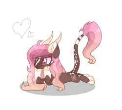 Size: 1136x1027 | Tagged: safe, artist:lilywolfpie, artist:lilywolfpie-yt, imported from derpibooru, oc, oc only, oc:rosetta, pony, female, horns, lying down, prone, simple background, solo, transparent background